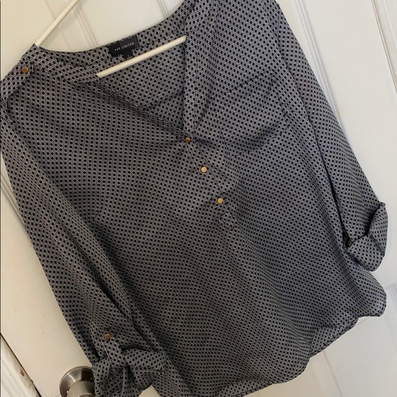 The Limited Long-sleeve Blouse - Navy/White - Picture 1 of 4